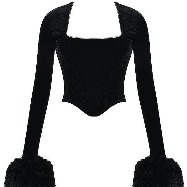 Corset espartilho veludo preto