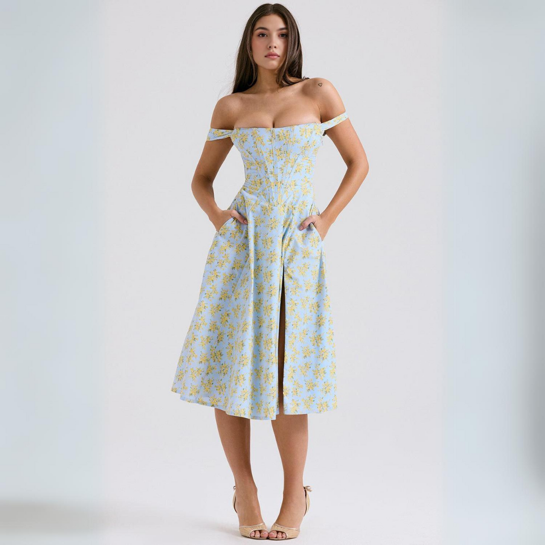 Vestido florido azul