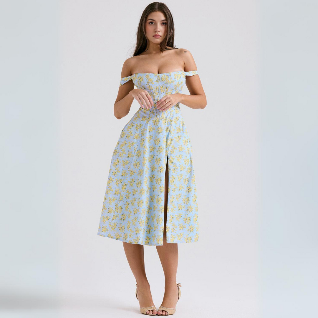 Vestido florido azul