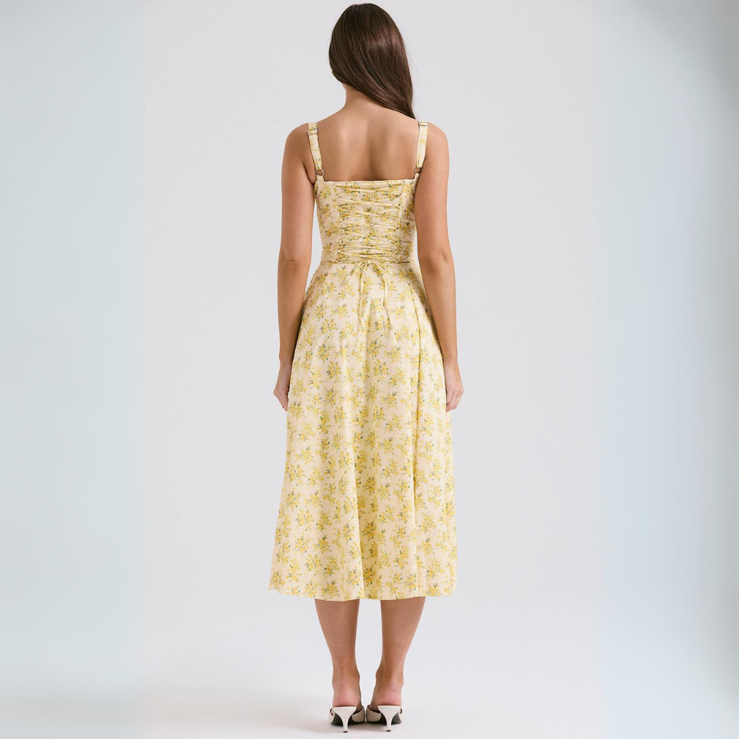 Vestido floral amarelo