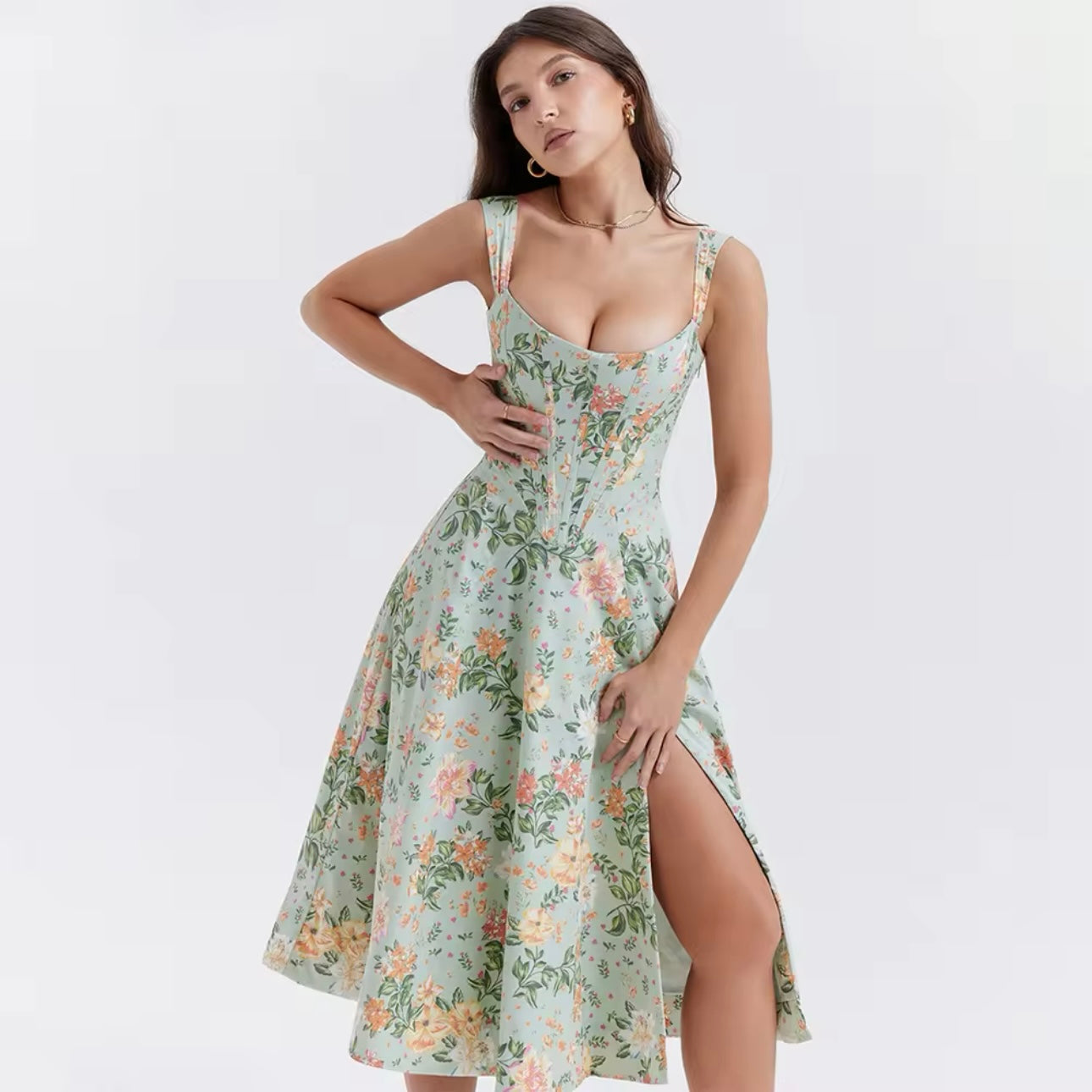 Vestido Floral Bustier Olivia