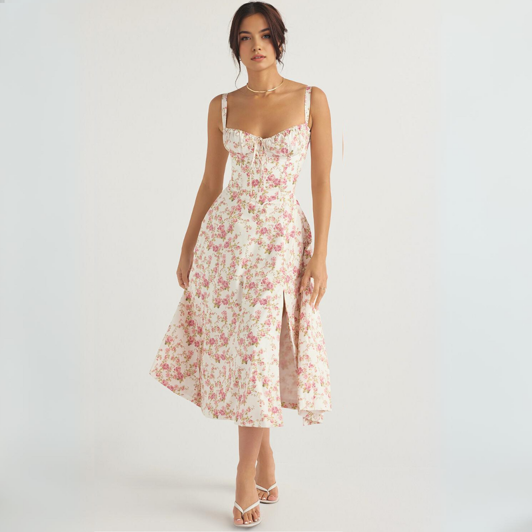 Vestido floral rosa