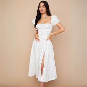 Vestido branco estampado