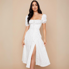 Vestido branco estampado